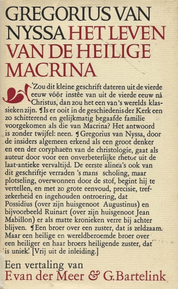 De cover van Het leven van de heilige Macrina door Hl. Gregorius van Nyssa