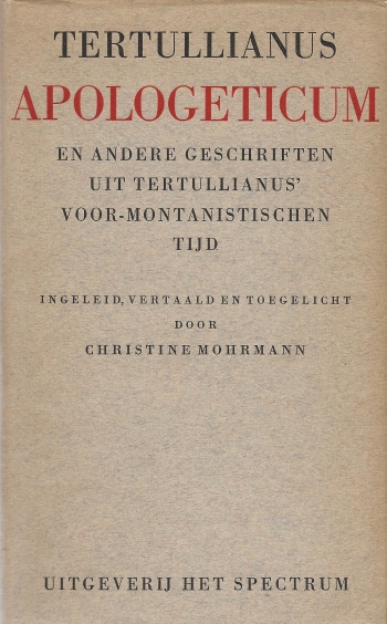 De cover van Apologeticum door Tertullianus