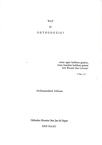 De cover van Wat is orthodoxie? door Archimandriet Adriaan